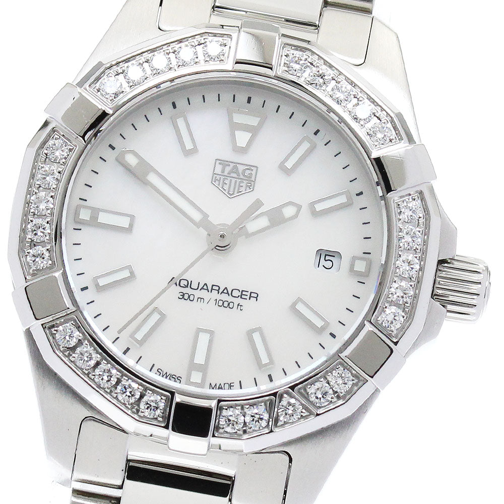 TAG HEUER Aqua racer WBD1413.BA0741 Diamond Bezel White shell Dial Quartz Ladies Watch_875111