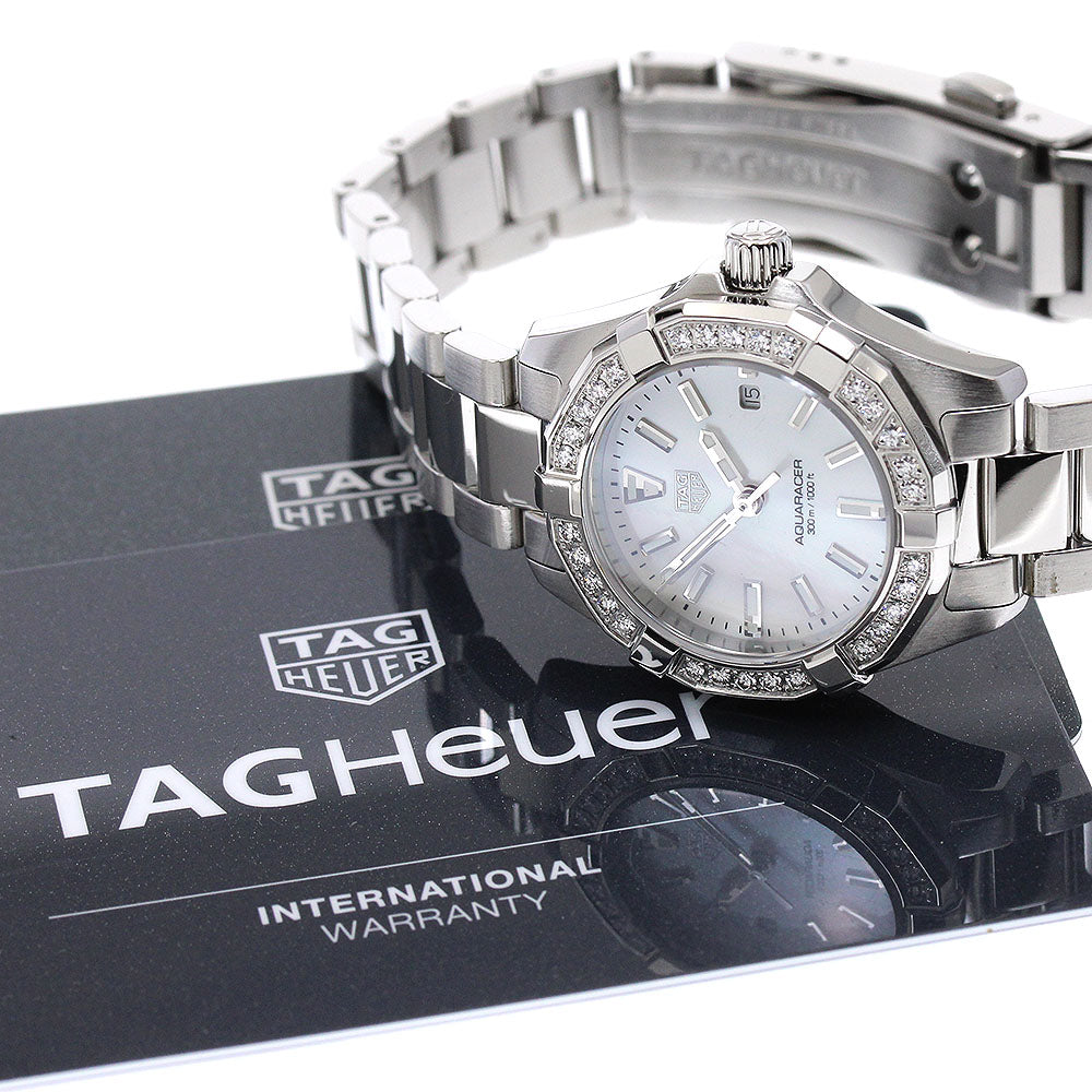 TAG HEUER Aqua racer WBD1413.BA0741 Diamond Bezel White shell Dial Quartz Ladies Watch_875111