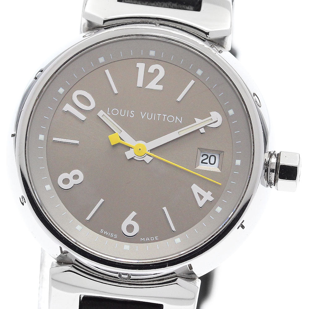 LOUIS VUITTON Tambour Q1212 Date beige Dial Quartz Ladies Watch_875164