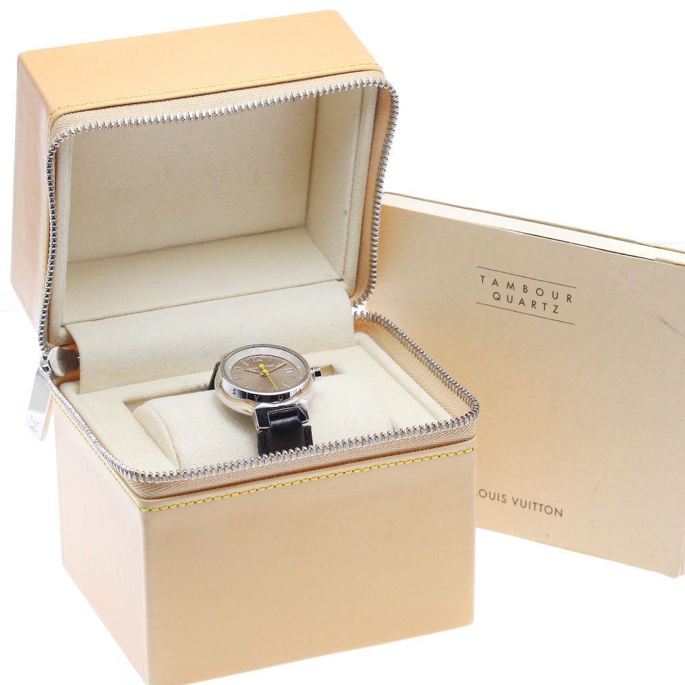 LOUIS VUITTON Tambour Q1212 Date beige Dial Quartz Ladies Watch_875164