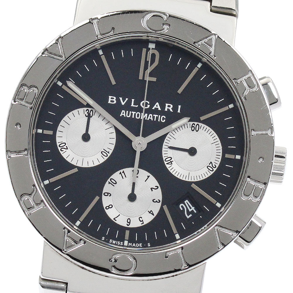 BVLGARI BVLGARIBVLGARI BB38SSCH Chronograph Black Dial Automatic Men's _875229