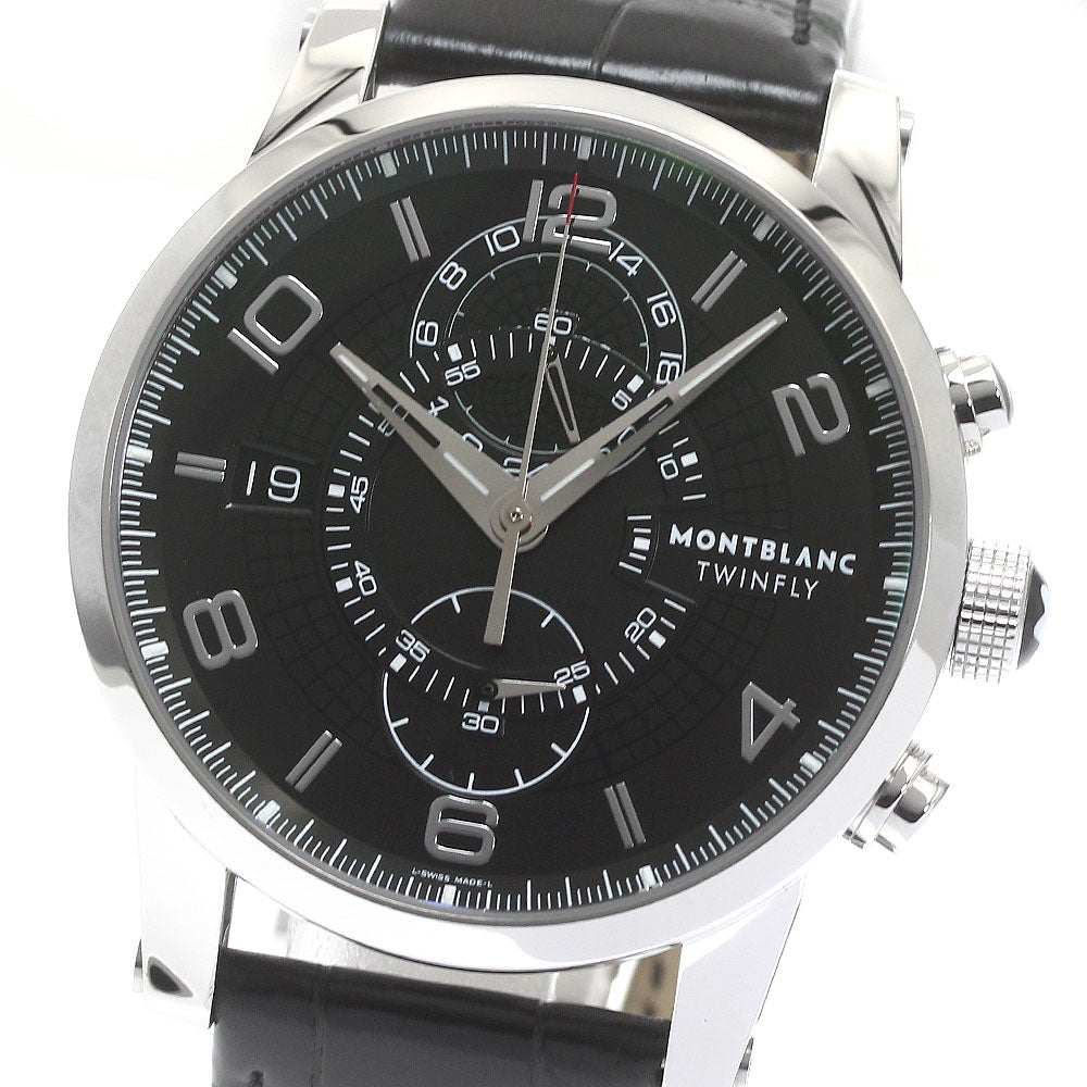 MONTBLANC Timewalker twin fly 105077 Chronograph black Dial Automatic Men's Watch_875271