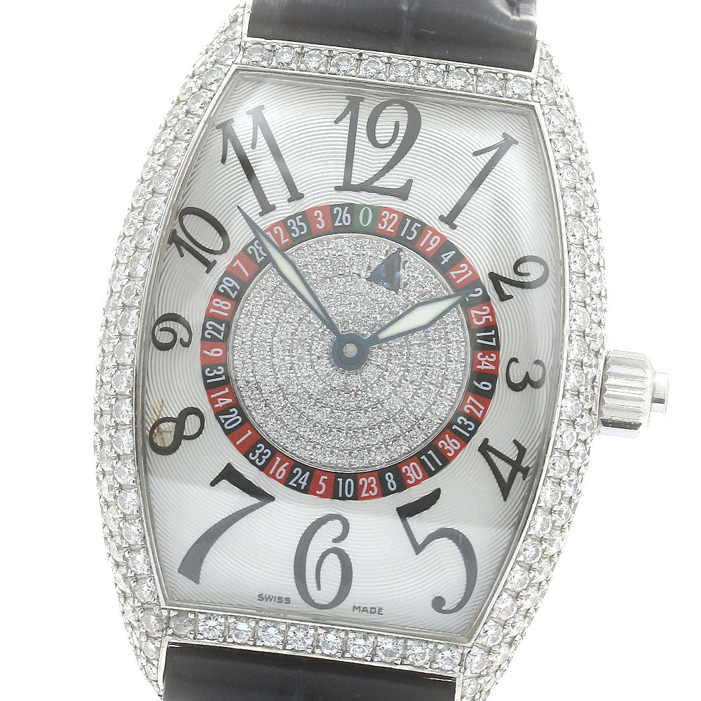 FRANCK MULLER Vegas 5850VEGASD K18WG index diamond diamond bezel Silver Dial Automatic Men's Watch_875293