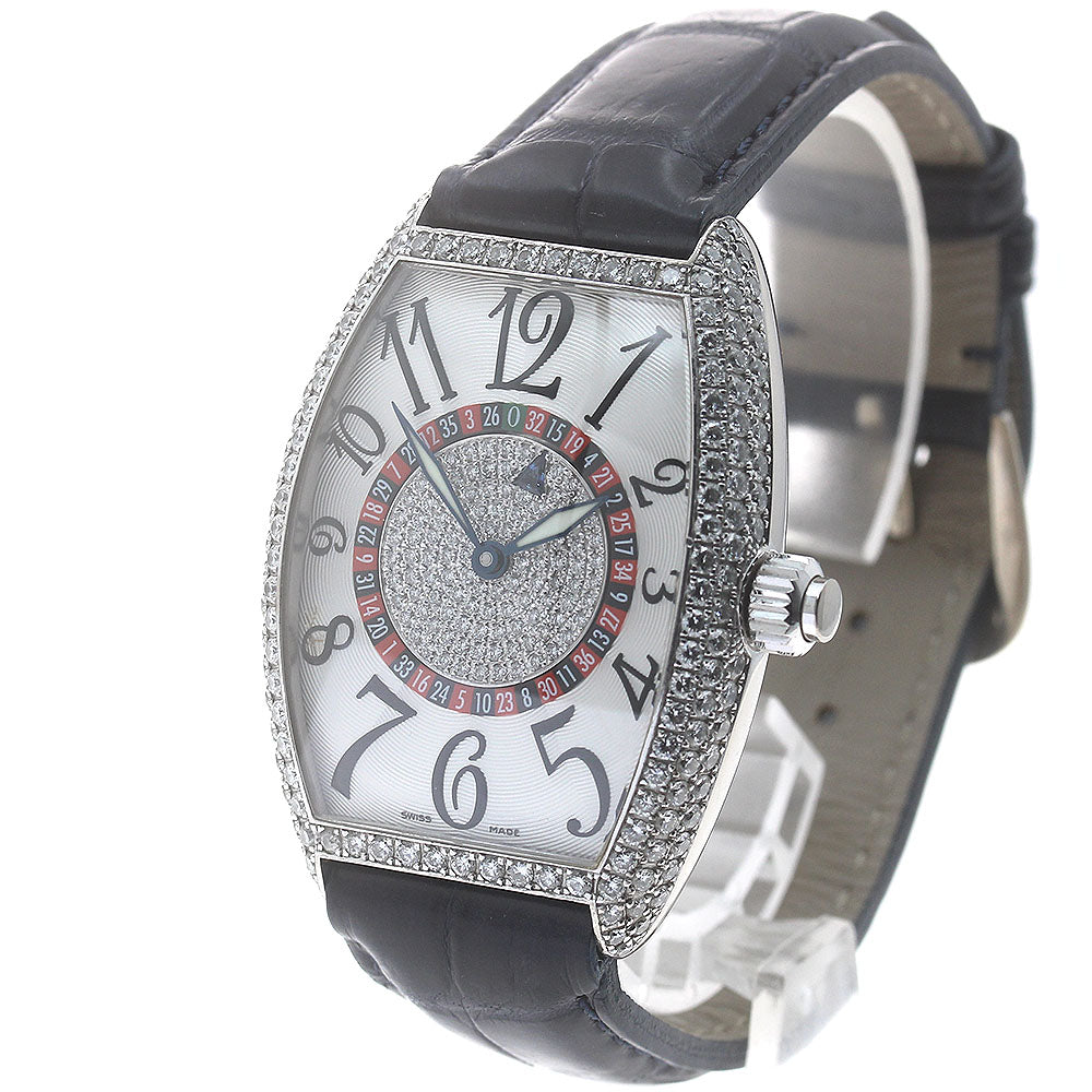 FRANCK MULLER Vegas 5850VEGASD K18WG index diamond diamond bezel Silver Dial Automatic Men's Watch_875293