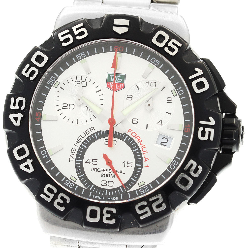 TAG HEUER Formula 1 CAH1111 Chronograph Date Silver Dial Quartz Men's_875323