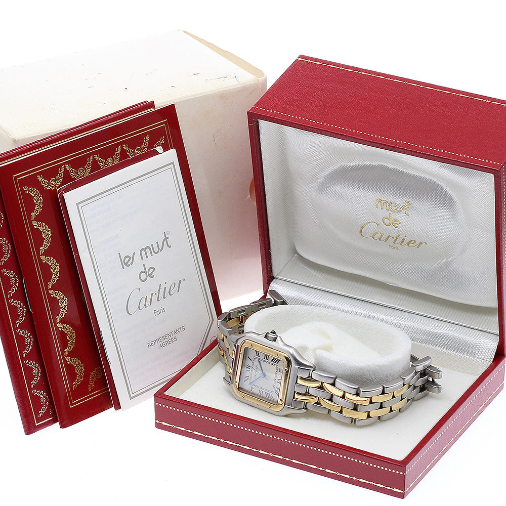 CARTIER PANTHEREMM W25028B6 Date 2 Low beige Dial Quartz Boy's Watch_875326