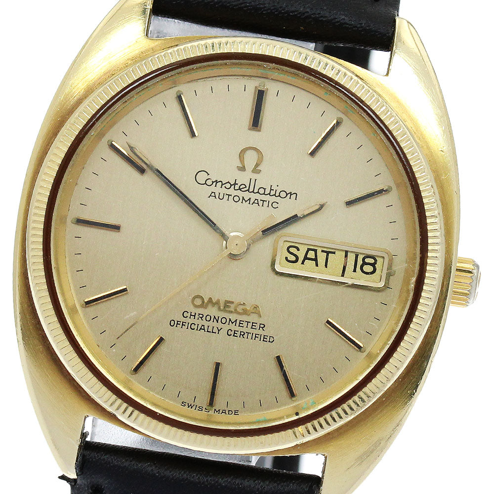 OMEGA Constellation 168.0057 YG bezel cal.1021 Gold Dial Automatic Men's _875330