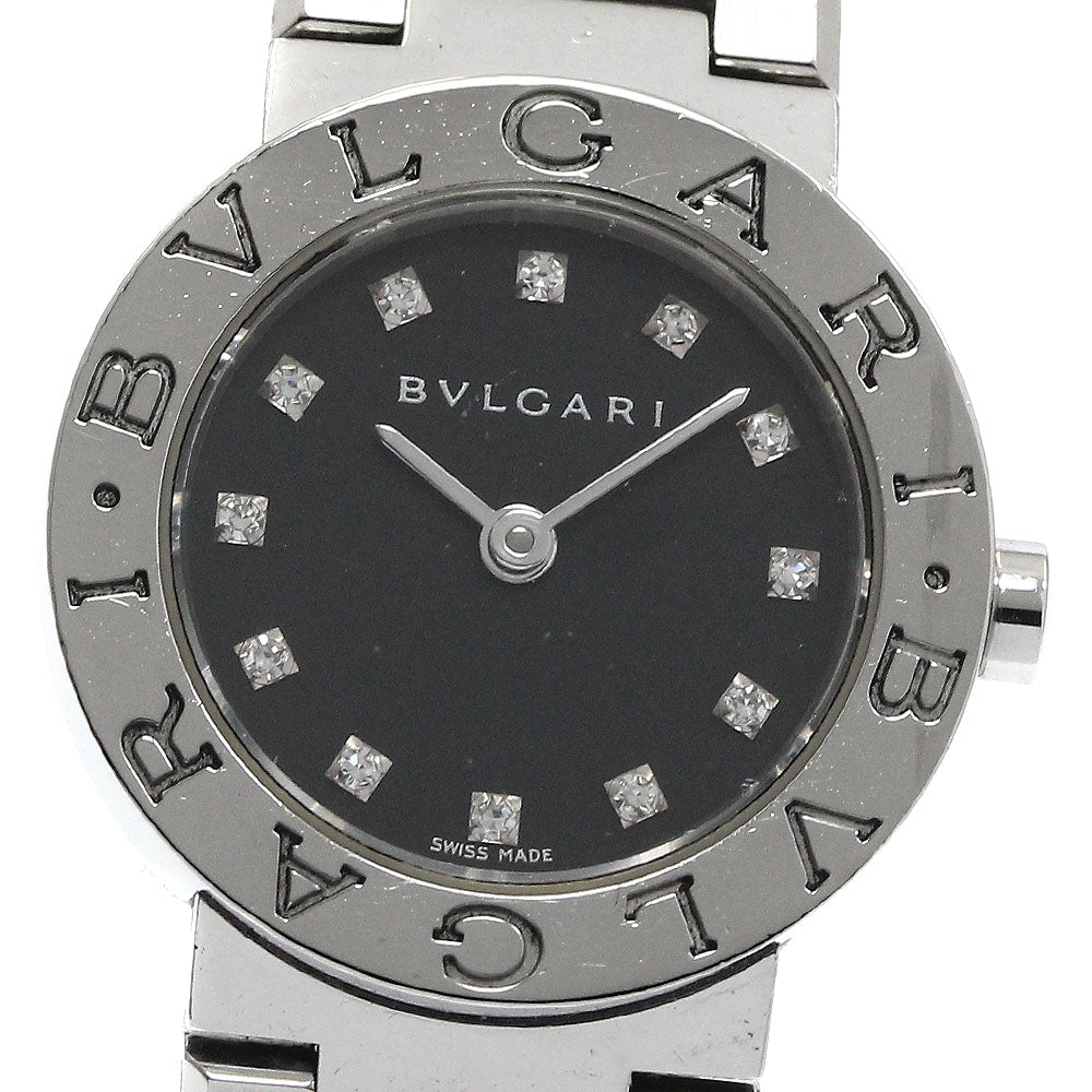 BVLGARI BVLGARIBVLGARI BB23SS 12P diamond black Dial Quartz Ladies Watch_875341