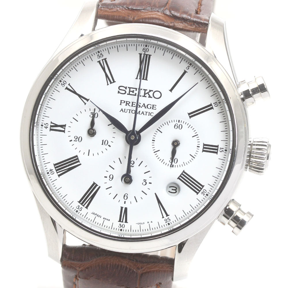 SEIKO Pureza SARK013/8R48-00K0 Date Chronograph White Dial AT Men's Watch_875356