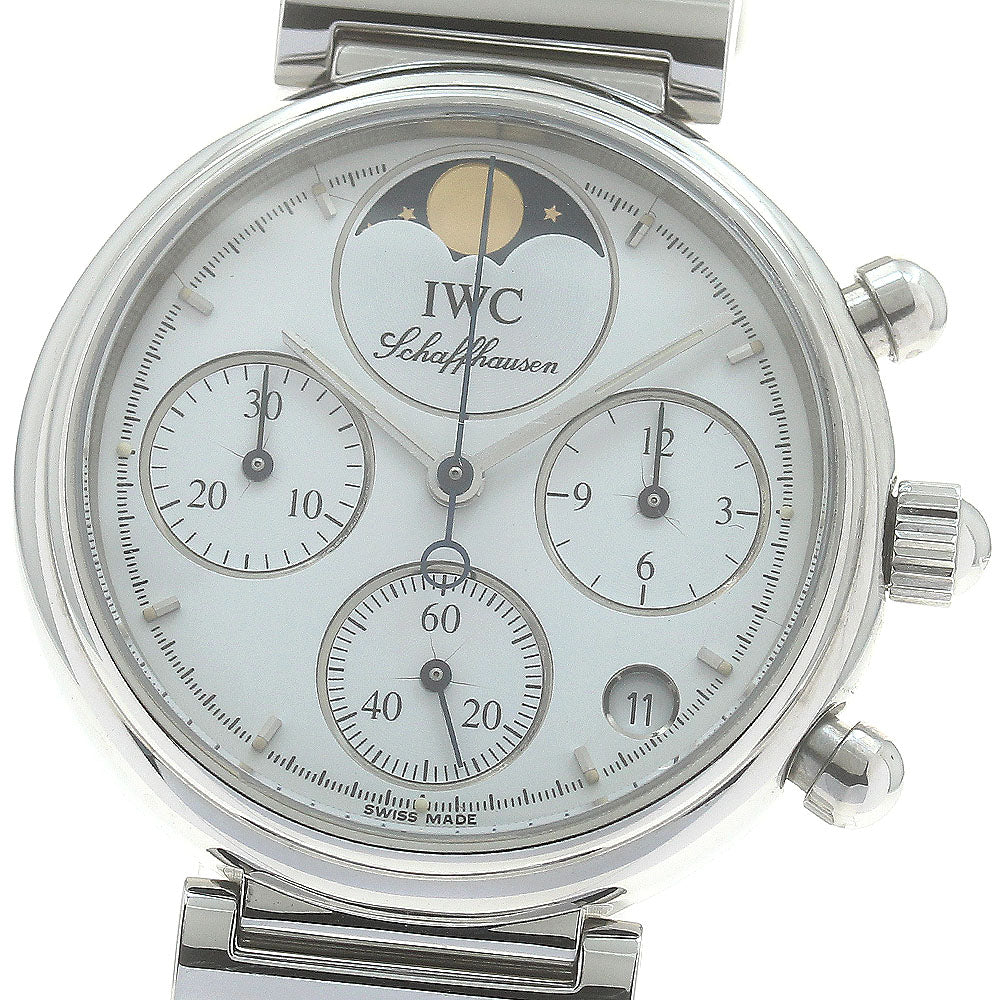 IWC SCHAFFHAUSEN Little da vinci IW373606 Chronograph Date white Dial Quartz Ladies Watch_875359