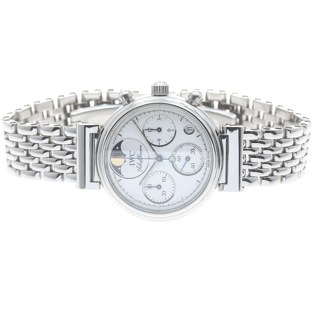 IWC SCHAFFHAUSEN Little da vinci IW373606 Chronograph Date white Dial Quartz Ladies Watch_875359