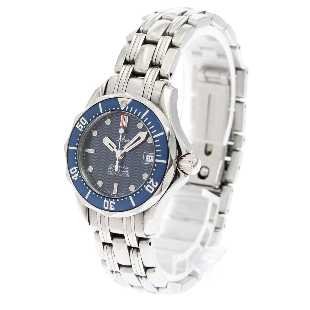 OMEGA Seamaster300 2583.80 Date Navy Dial Quartz Ladies Watch_875364
