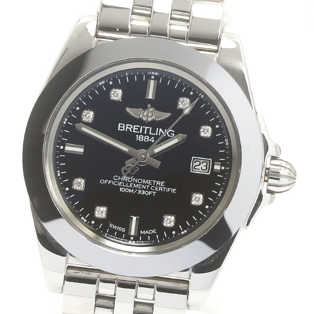 BREITLING Galactic W71330 8P diamond black Dial Quartz Ladies Watch_875445