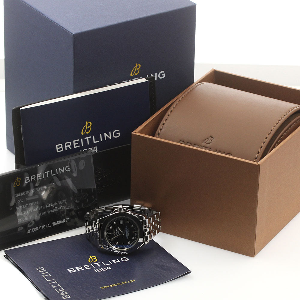 BREITLING Galactic W71330 8P diamond black Dial Quartz Ladies Watch_875445