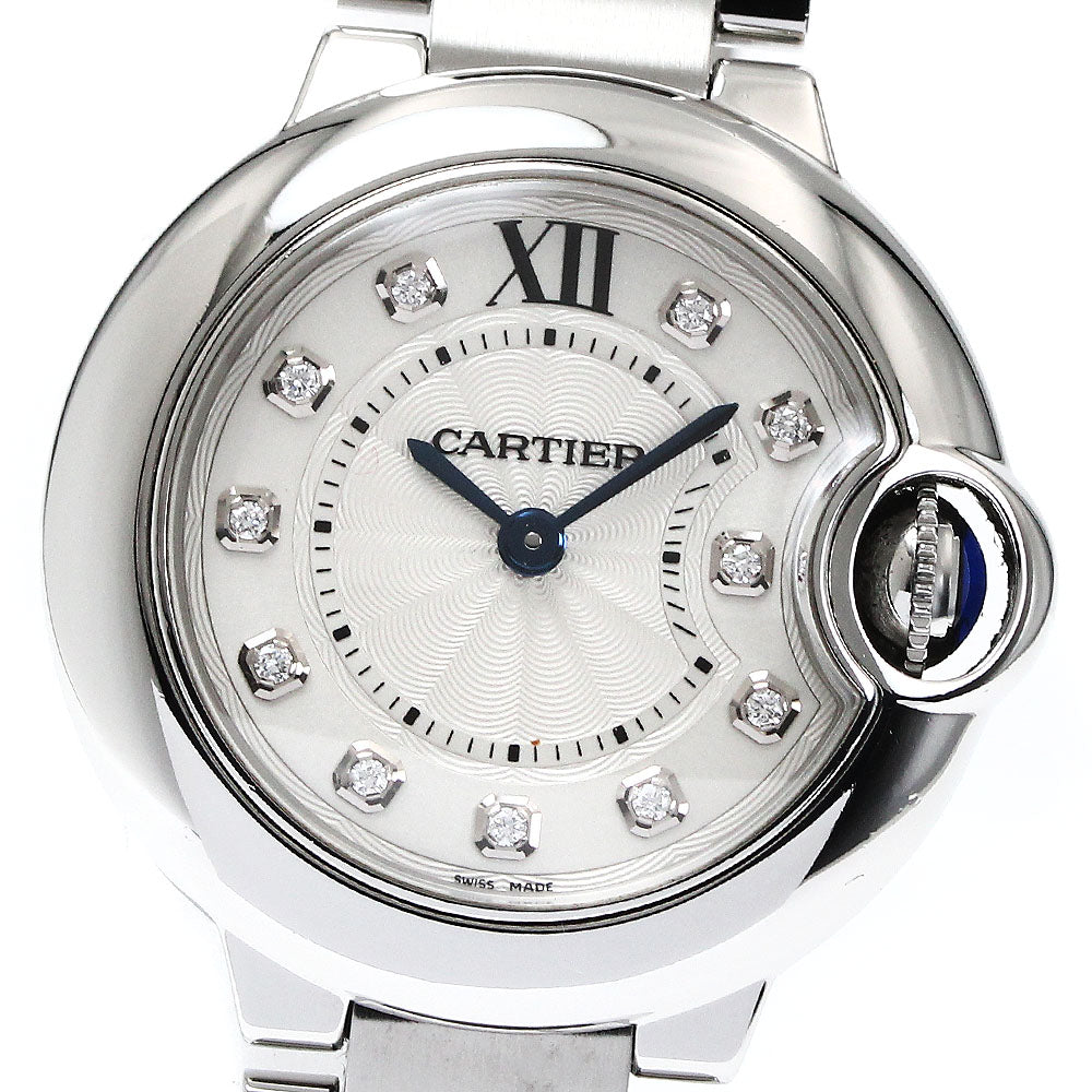 CARTIER Baron blue SM WE902073 11P diamond Quartz Ladies Watch_875448