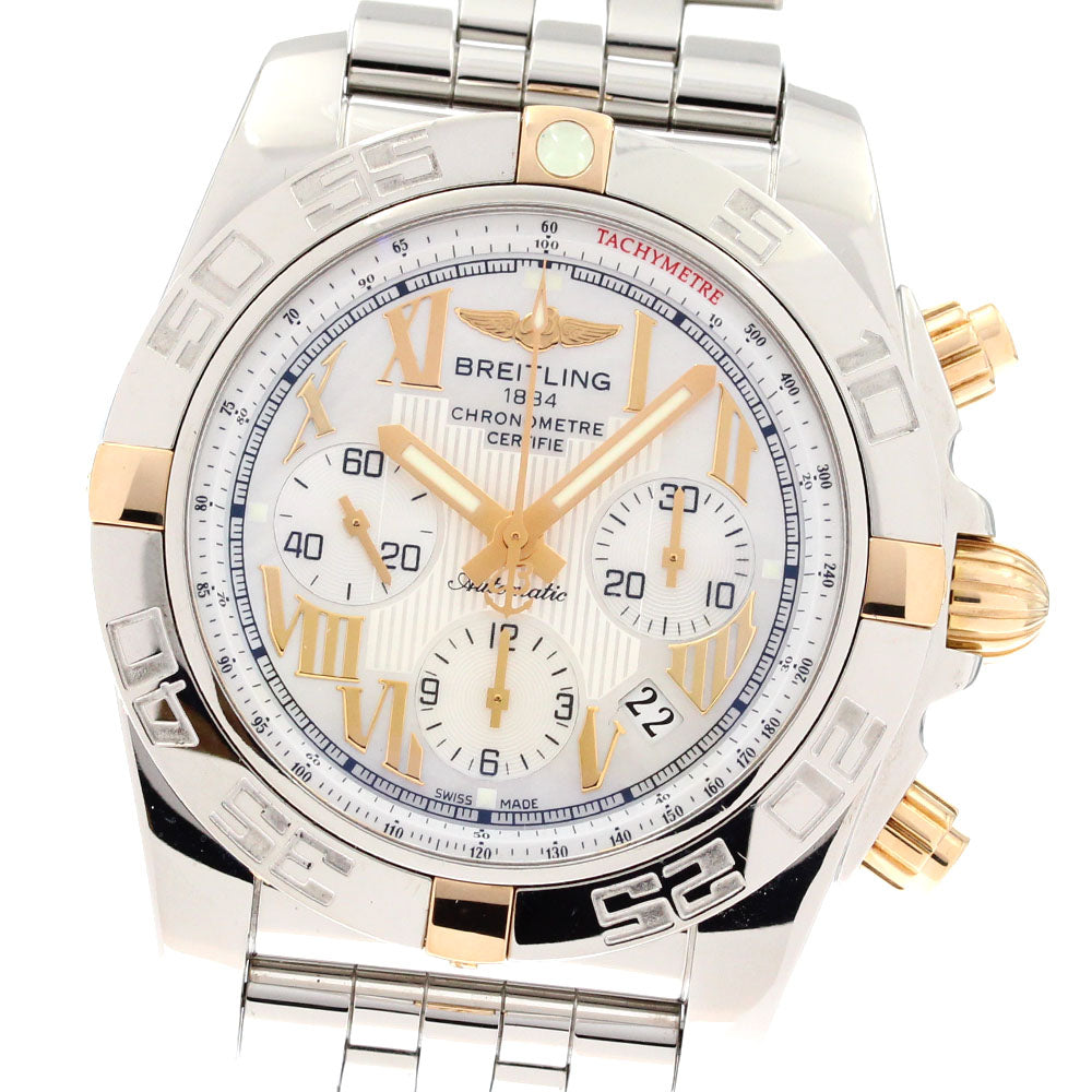 BREITLING Chronomat44 IB0110 Date White shell Dial Automatic Men's Watch_875455