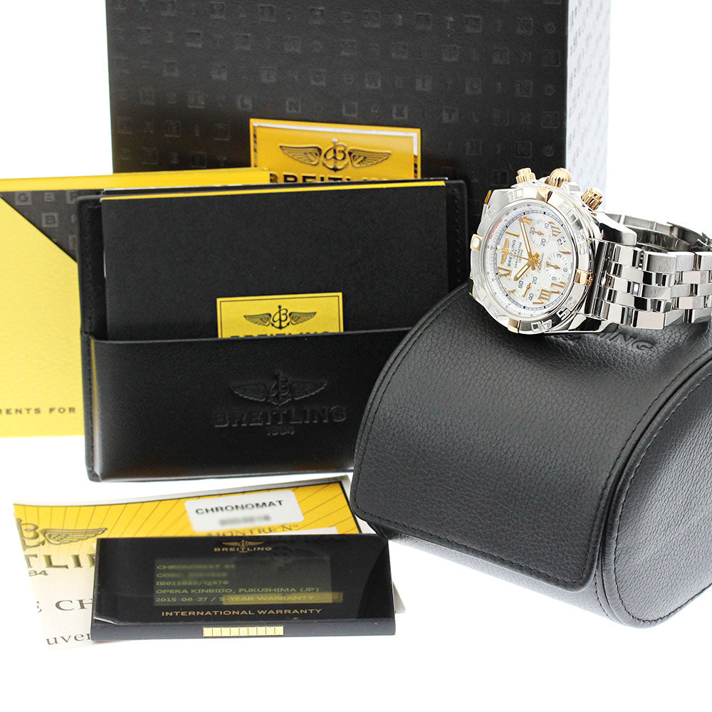 BREITLING Chronomat44 IB0110 Date White shell Dial Automatic Men's Watch_875455