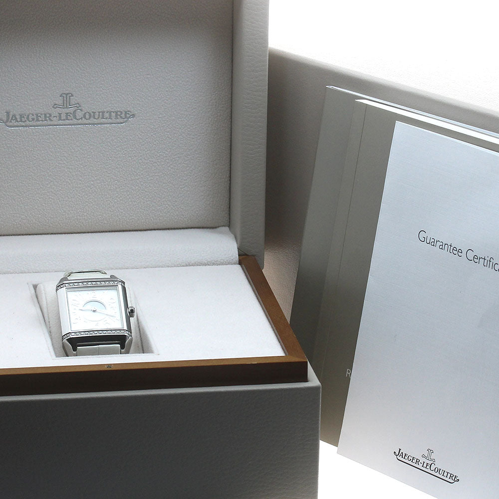 JAEGER-LECOULTRE Reverso Squadra Duetto Diamond 235.8.76/Q7058430 AMPM Silver / Black Dial Automatic Ladies Watch_875464