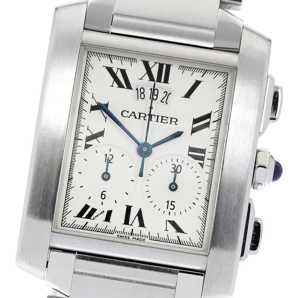 CARTIER Tank francais W51024Q3 Chrono reflex beige Dial Quartz Men's_875484