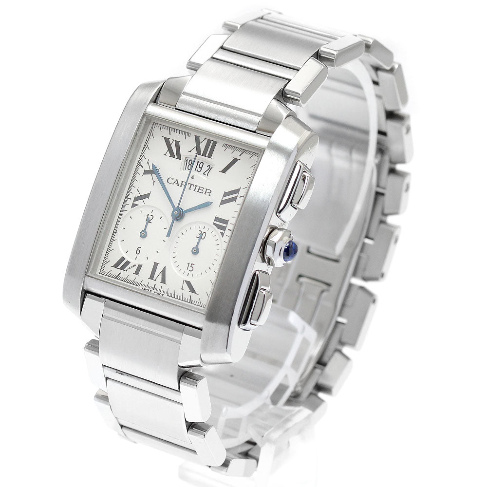 CARTIER Tank francais W51024Q3 Chrono reflex beige Dial Quartz Men's_875484