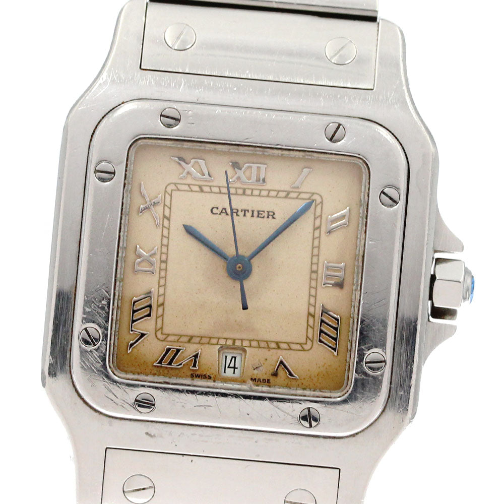 CARTIER Santos Galbee LM W20025D6 Date Beige Dial Quartz Men's Watch_875489