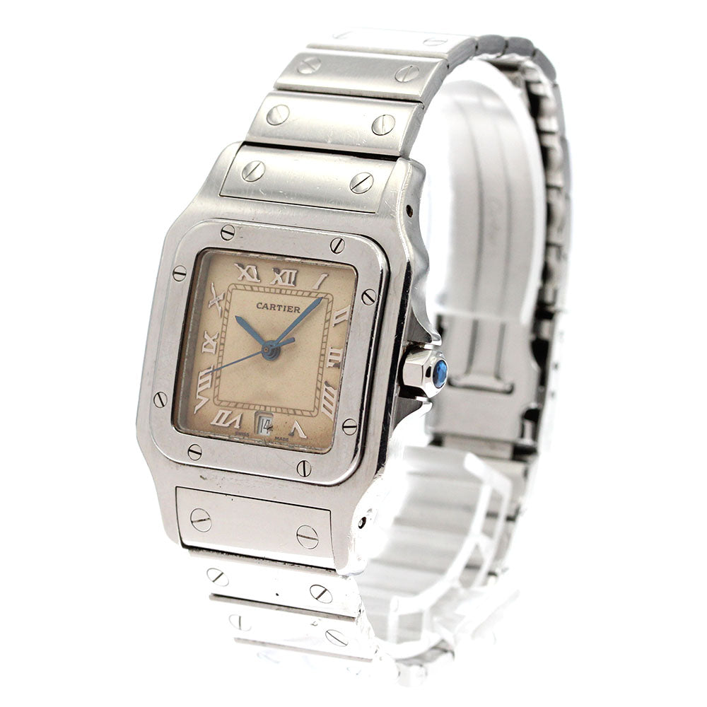 CARTIER Santos Galbee LM W20025D6 Date Beige Dial Quartz Men's Watch_875489