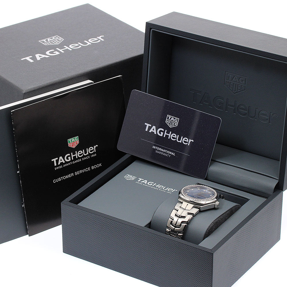 TAG HEUER Link WBC1319 diamond bezel date Blue shell Dial Quartz Ladies_875492