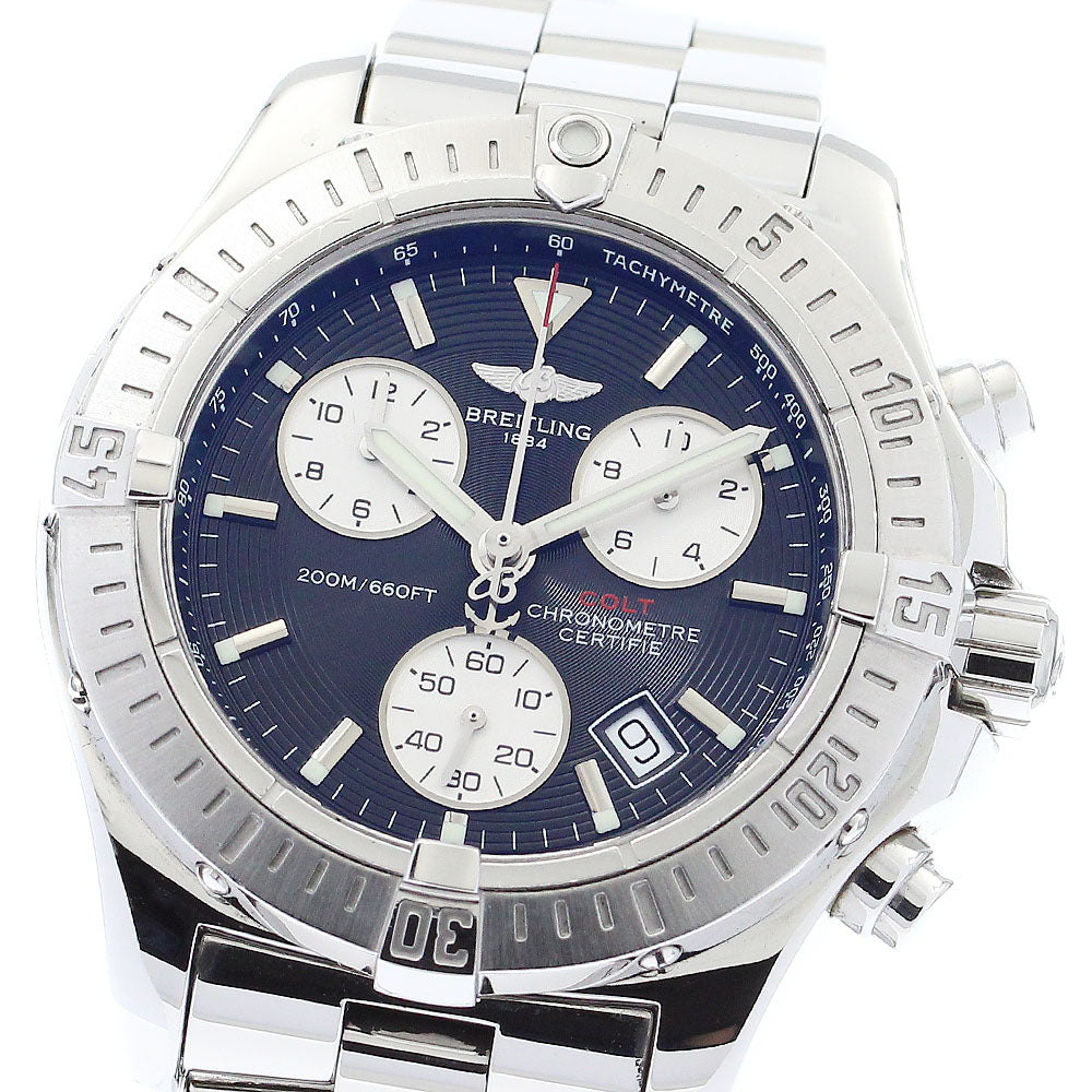 BREITLING Colt A73380 Chronograph Black Dial Quartz Men's Watch_875496