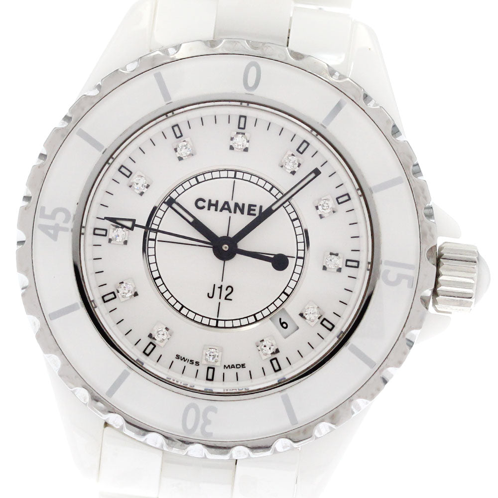 CHANEL J12 H1628 White ceramic 12P diamond white Dial Quartz Ladies Watch_875503