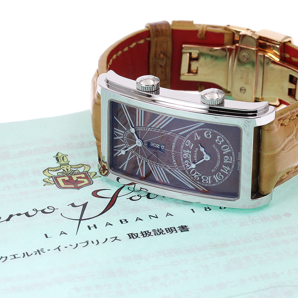 CUERVO Y SOBRINOS Prominente A1124 Dual time Brown Dial Automatic Men's Watch_875519