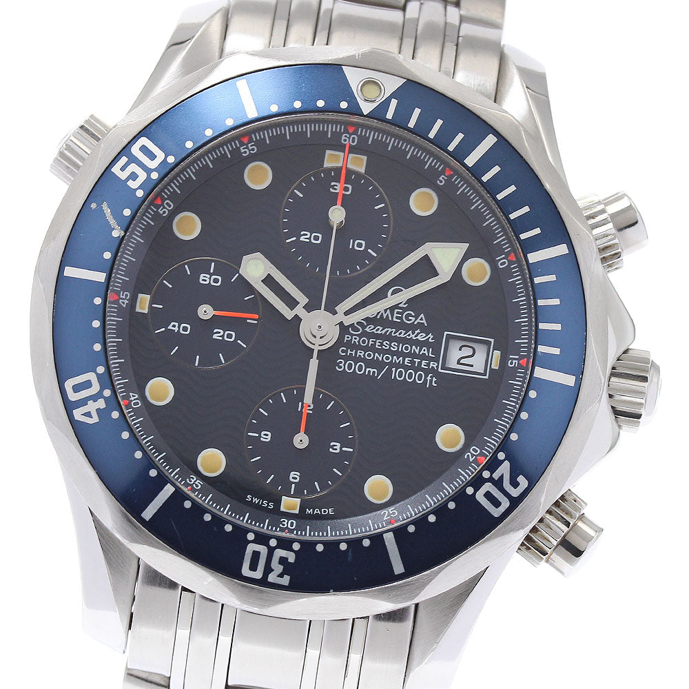 OMEGA Seamaster300 2599.80 Date Chronograph Navy Dial Automatic Men's_875522