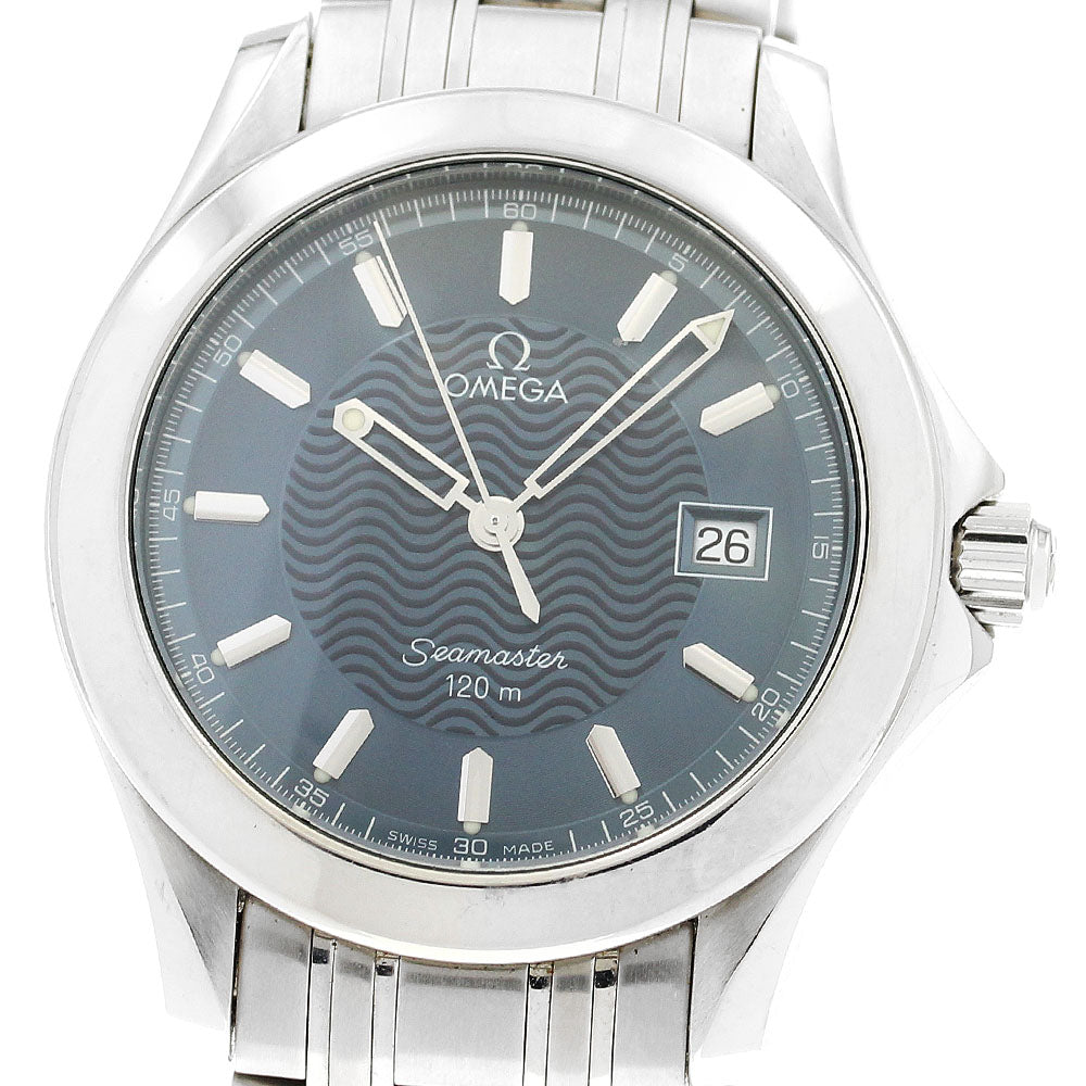 OMEGA Seamaster120 2511.81 Date Navy Dial Quartz Men's Watch_875535