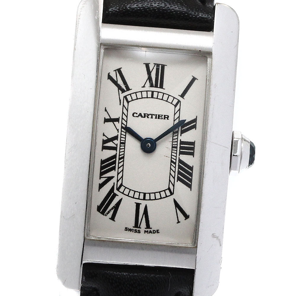 CARTIER Tank American SM W2601956 K18WG beige Dial Quartz Ladies Watch_875545