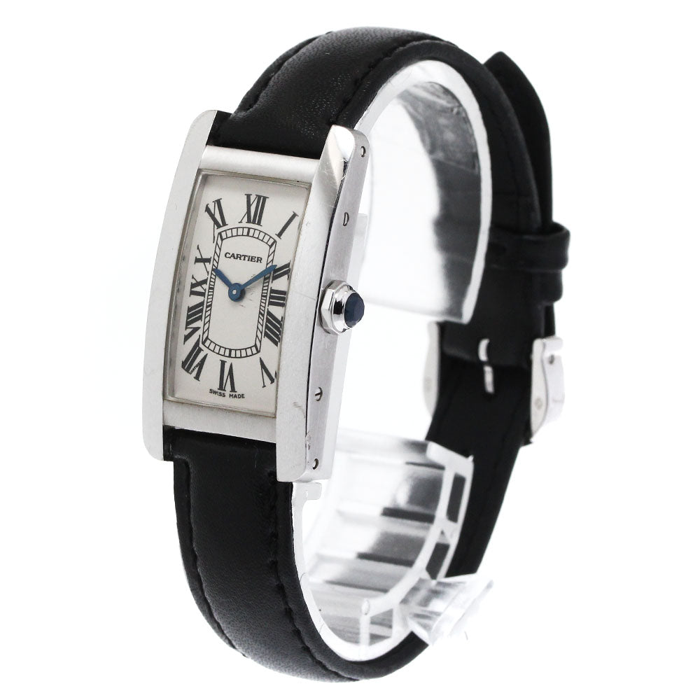 CARTIER Tank American SM W2601956 K18WG beige Dial Quartz Ladies Watch_875545