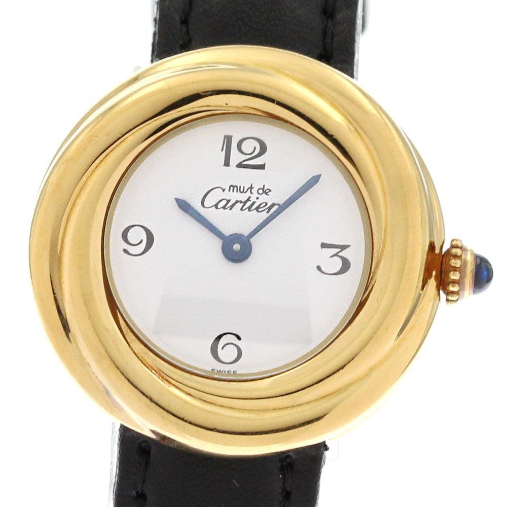 CARTIER Must Trinity W1010844 SV925 Vermeil white Dial Quartz Ladies_875558