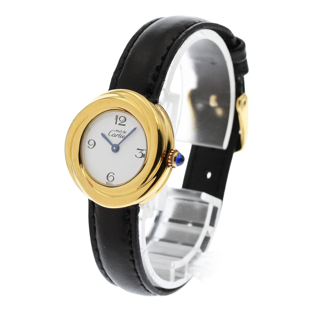 CARTIER Must Trinity W1010844 SV925 Vermeil white Dial Quartz Ladies_875558