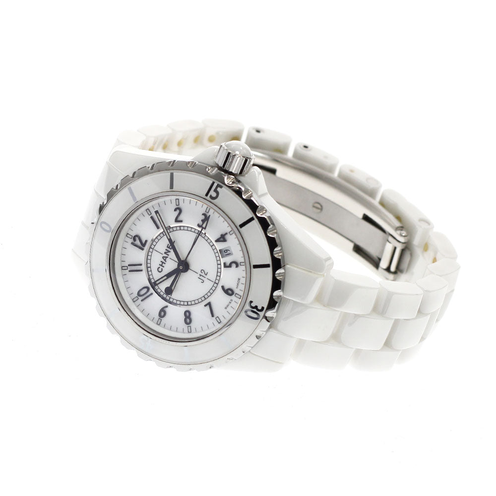 CHANEL J12 33mm H0968 White ceramic date white Dial Quartz Ladies Watch_875562
