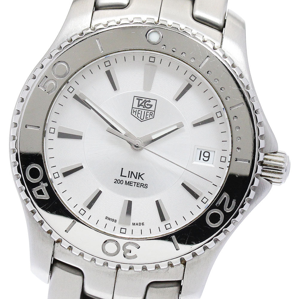TAG HEUER Link WJ1111 Date Silver Dial Quartz Men's Watch_875570