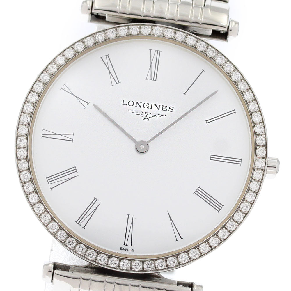 LONGINES Grand classic L4.741.0 Diamond Bezel white Dial Quartz Men's_875667
