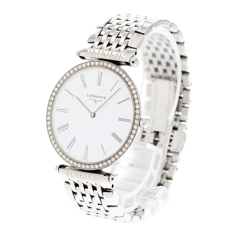 LONGINES Grand classic L4.741.0 Diamond Bezel white Dial Quartz Men's_875667