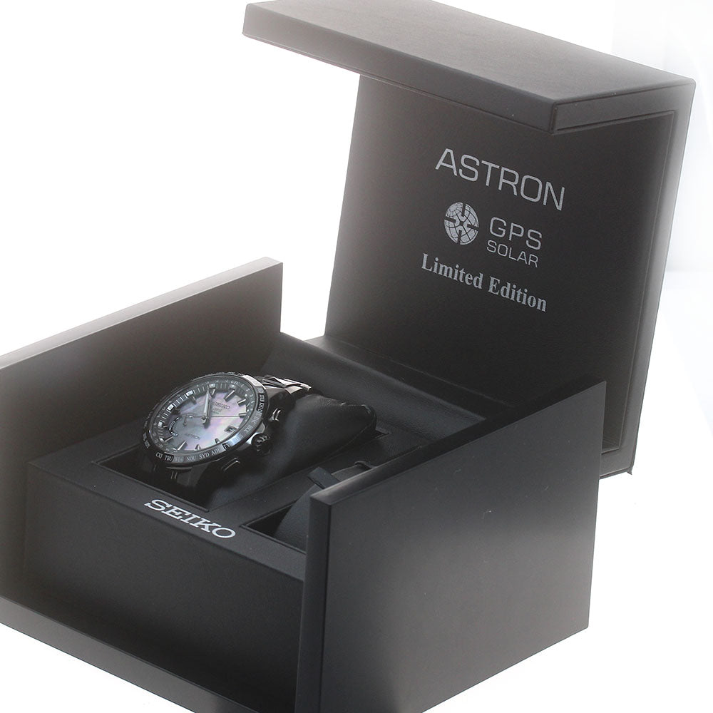 SEIKO Astron 2016 Limited Edition 8X22-0AF0-2/SBXB091 Date Black shell Dial Solar Powered Radio Men's Watch_875674