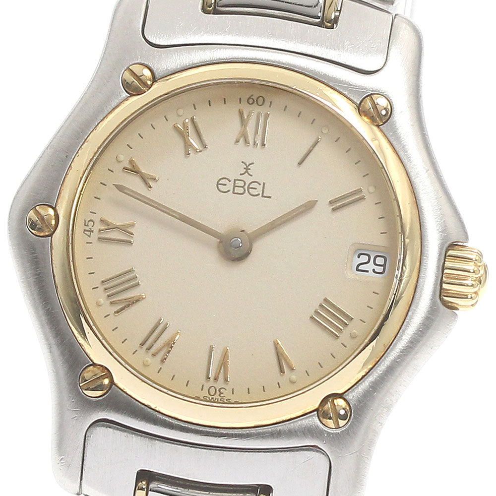 EBEL Classic wave 188901 Date gold Dial Quartz Boy's Watch_875679