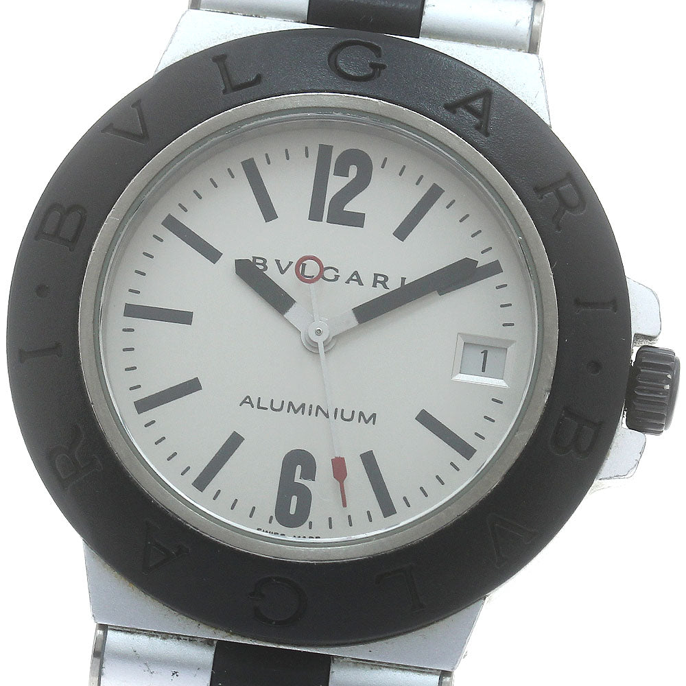 BVLGARI Aluminum AL38TA Date Silver Dial Automatic Men's Watch_875683