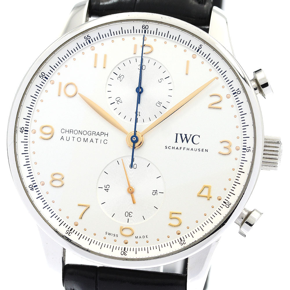 IWC SCHAFFHAUSEN Portuguese Chronograph IW371604 Silver Dial Automatic Men's Watch_875684