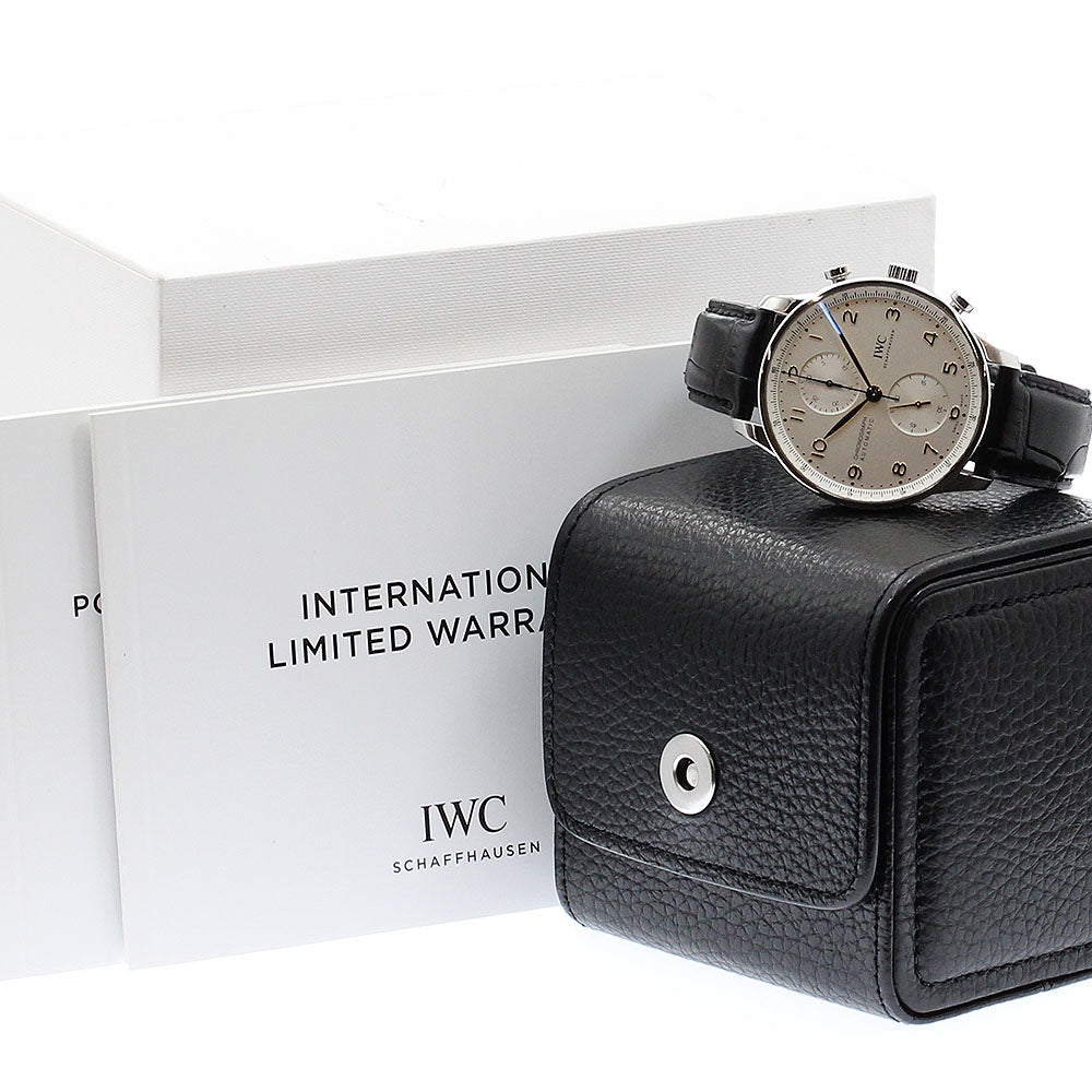 IWC SCHAFFHAUSEN Portuguese Chronograph IW371604 Silver Dial Automatic Men's Watch_875684