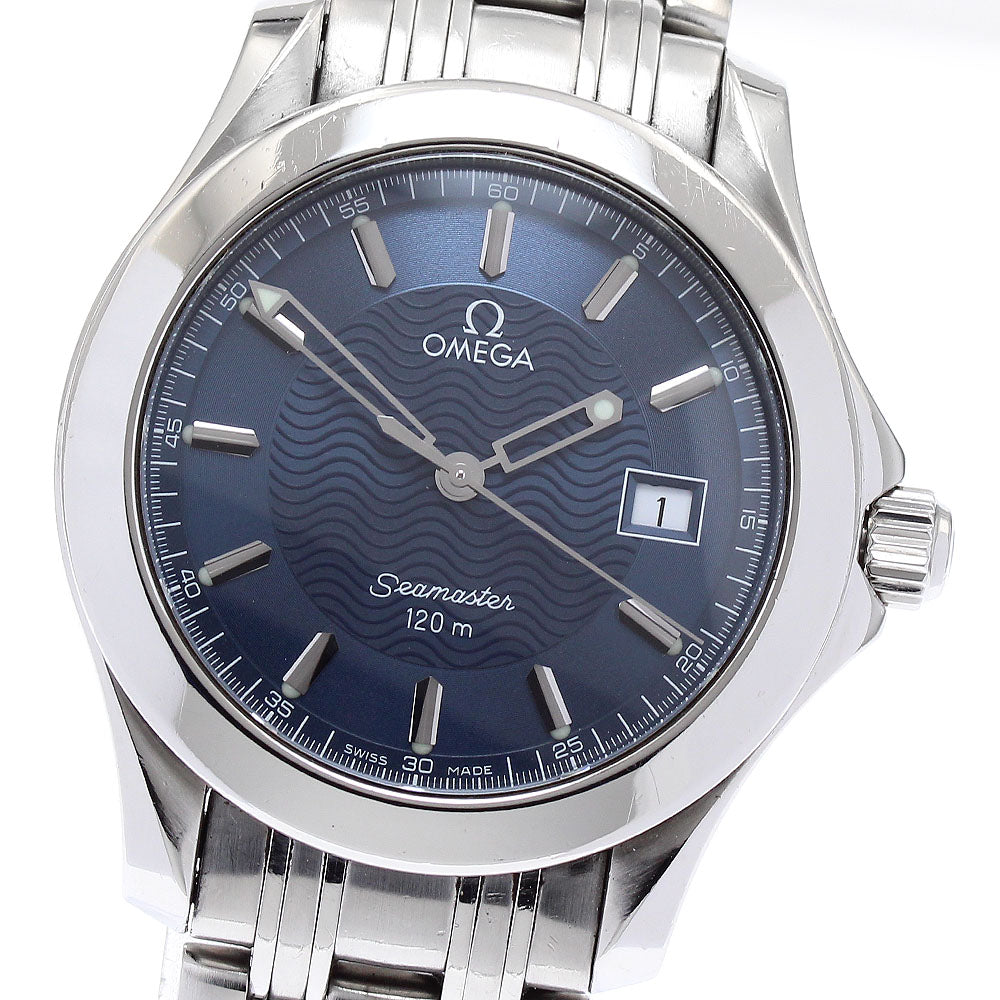 OMEGA Seamaster120 2511.81 Date Navy Dial Quartz Men's Watch_875692