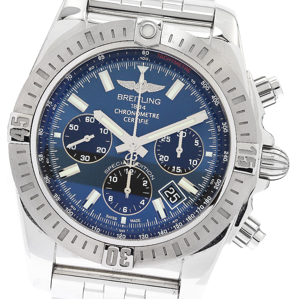 BREITLING Chronomat AB0115 Date Navy Dial Automatic Men's Watch_875700