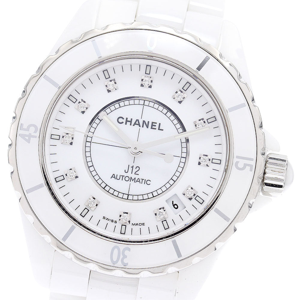 CHANEL J12 H1629 White Ceramic 38MM 12P Diamond Automatic Men's Watch_875701