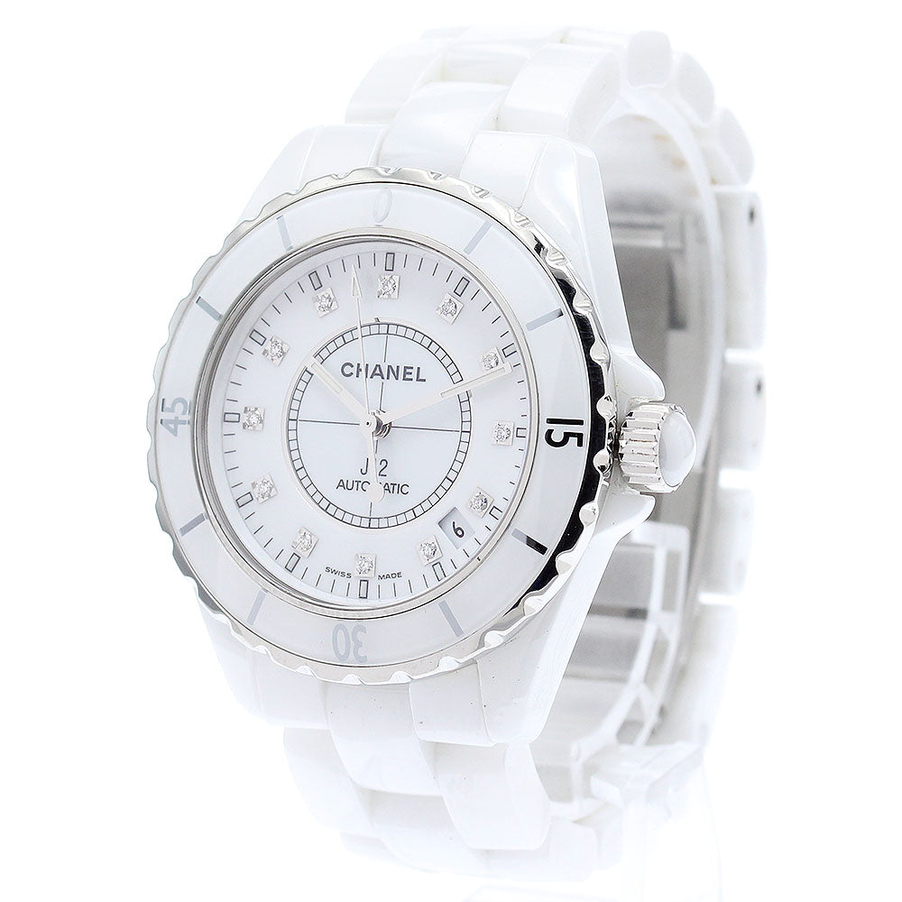 CHANEL J12 H1629 White Ceramic 38MM 12P Diamond Automatic Men's Watch_875701