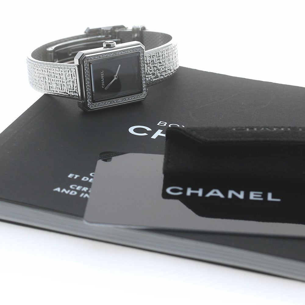 CHANEL Boyfriend tweed H4877 Diamond Bezel black Dial Quartz Ladies Watch_875702